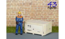 g01 - ящик деревянный большой - аксессуар в масштабе 1/43, элементы для диорам