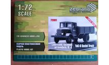 Советский грузовик ЯГ-6, сборная модель автомобиля, Zebrano, 1:72, 1/72