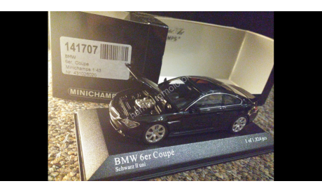 1192 1:43 Minichamps BMW 6er E63 Coupe 2006 431026020, масштабная модель, scale43