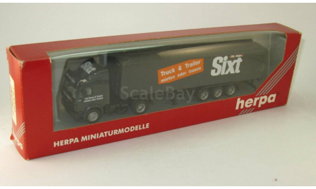 Тягач Mercedes-Benz SK прицепом Sixt-1:87(HO), железнодорожная модель, Herpa, 1/87