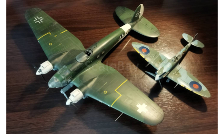 Pro built Monogram 1/48 Heinkel He 111 H-6 BONUS Tamiya 1/48 Spitfire, сборные модели авиации, Italeri, scale48