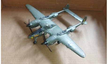 Pro built Hasegawa 1/48 P-38H Lightning model, сборные модели авиации, Academy, scale48