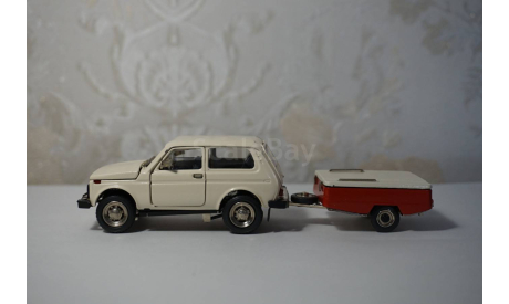 ВАЗ-2121 с прицепом СКИФ-М А20, масштабная модель, Агат/Моссар/Тантал, scale43
