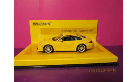 Porsche 911 Carrera (997) 2008 (Yellow) ’Linea giallo’, масштабная модель, Minichamps, scale43