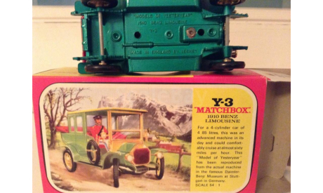 Y-3 BENZ LIMOUSINE 1910, green metallic/red/black, масштабная модель, Matchbox, scale50, Mercedes-Benz