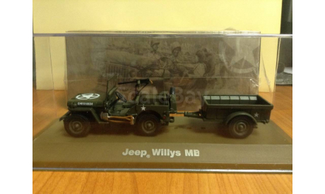 Jeep Willys MB хаки, сприцепом “1/4 tonn”, 1944, Altaya collection, масштабная модель, scale43