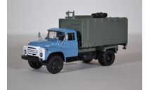Мусоровоз с боковой загрузкой КО-413 (на шасси ЗИЛ-130), синий серый, масштабная модель, scale43