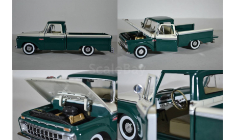 Ford F-100 Custom Cab Pickup - Wimbledon White  Holly Green (Sunstar 1274 1966), масштабная модель, 1:18, 1/18