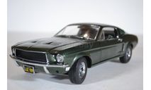 FORD Mustang GT Fastback 1968 с фигуркой Steve McQueen в машине (из кф Детектив Буллитт), масштабная модель, Greenlight Collectibles, scale18