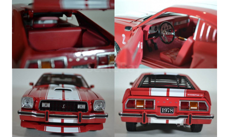 FORD Mustang II Cobra II 1978 красный с белыми полосами, масштабная модель, Greenlight Collectibles, 1:18, 1/18