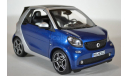 Smart Fortwo Cabrio 2015 BlueSilver (синий с серебристым), масштабная модель, Norev, 1:18, 1/18