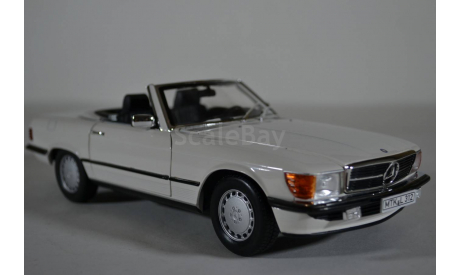 MERCEDES-BENZ 300SL (R107) 1986 белый, масштабная модель, Norev, 1:18, 1/18
