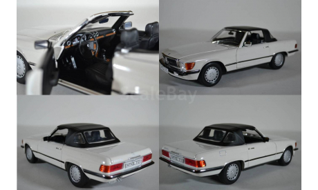 MERCEDES-BENZ 300SL (R107) 1986 белый, масштабная модель, Norev, 1:18, 1/18