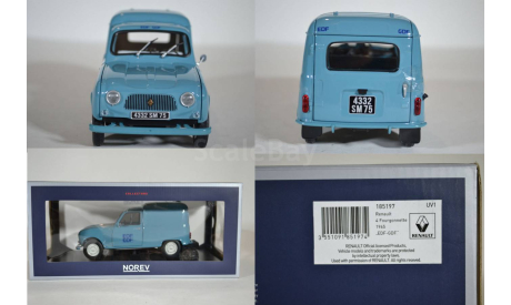 Renault 4 Edf-Gdf 1965 Light Blue голубой, масштабная модель, Norev, scale18