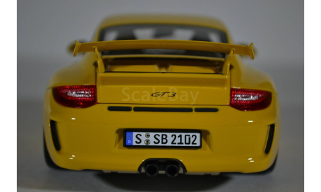 Porsche 911 GT3 (997 II) 2009 Speed Yellow (Norev 187560), масштабная модель, 1:18, 1/18