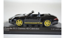 PORSCHE 911 CARRERA 4S CABRIOLET 2005 BLACK, масштабная модель, Minichamps, 1:43, 1/43