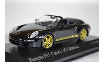 PORSCHE 911 CARRERA 4S CABRIOLET 2005 BLACK, масштабная модель, Minichamps, scale43