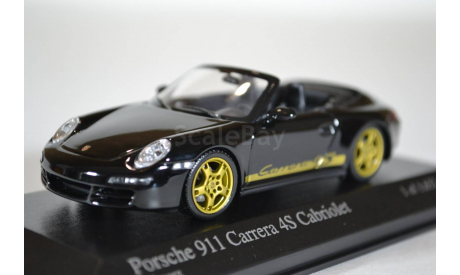 PORSCHE 911 CARRERA 4S CABRIOLET 2005 BLACK, масштабная модель, Minichamps, scale43