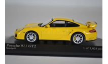 Porsche 911 GT2 2007 желтый, масштабная модель, Minichamps, 1:43, 1/43