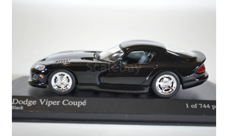 Dodge Viper Coupe 1993 черный, масштабная модель, Minichamps, scale43