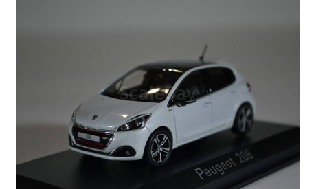 PEUGEOT 208 (рестайлинг) 2015 белый, масштабная модель, Norev, scale43
