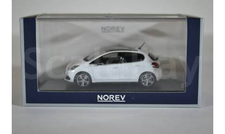 PEUGEOT 208 (рестайлинг) 2015 белый, масштабная модель, Norev, scale43