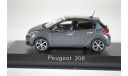 PEUGEOT 208 (рестайлинг) 2015 серый, масштабная модель, Norev, scale43