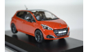 PEUGEOT 208 (рестайлинг) 2015 оранжевый, масштабная модель, Norev, 1:43, 1/43