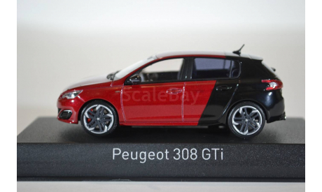 PEUGEOT 308 GTi 2015 красный черный, масштабная модель, Norev, 1:43, 1/43