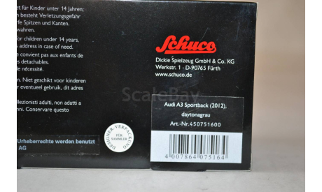 Audi A3 Sportback   2012  (51600), масштабная модель, Schuco, scale43