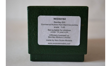 Bentley S III Continental Mulliner park Ward Convertible (44162), масштабная модель, Neo Scale Models, scale43