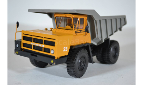 БЕЛАЗ-7522 ранний, оранжевый серый, масштабная модель, scale43