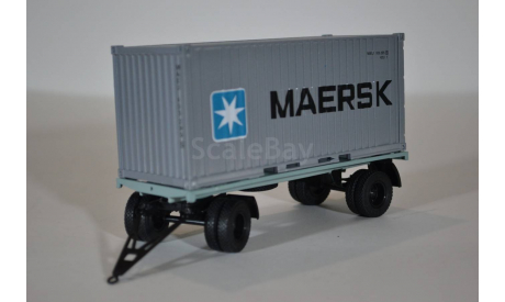 прицеп ГКБ-8350 с 20 т контейнером MAERSK, масштабная модель, АИСТ+ КИТ AVD by SSM, 1:43, 1/43