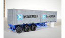 контейнер 20 футов MAERSK  с полуприцепом-контейнеровозом МАЗ-938920, сборная модель автомобиля, ИВ Models, 1:43, 1/43