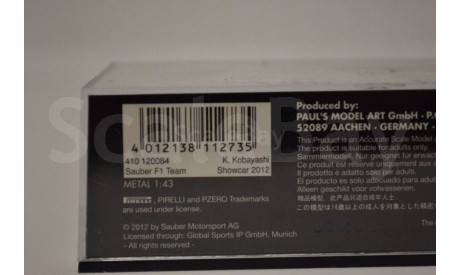Sauber F1 Team_K.Kobayashi_Show car 2012, масштабная модель, Minichamps, scale43