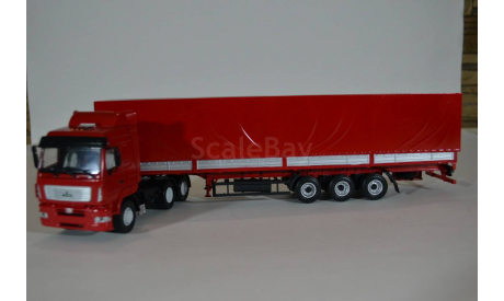 полуприцеп 9758 красный-красный, сборная модель автомобиля, ИВ Models, scale43
