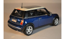 Mini Cooper 2002 синий, масштабная модель, scale18, Maisto