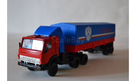 Камаз 5410 с п.пр тент Россия, кр.син, масштабная модель, Элекон, 1:43, 1/43