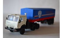 Камаз 5410 с п.пр тент Россия синий, каб.бел, масштабная модель, Элекон, scale43