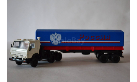 Камаз 5410 с п.пр тент Россия синий, каб.бел, масштабная модель, Элекон, 1:43, 1/43