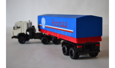 Камаз 5410 с п.пр тент Россия синий, каб.бел, масштабная модель, Элекон, 1:43, 1/43