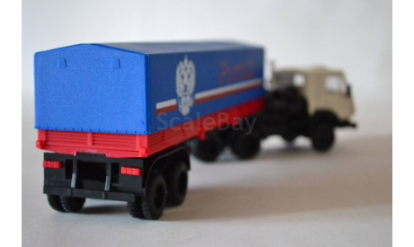 Камаз 5410 с п.пр тент Россия синий, каб.бел, масштабная модель, Элекон, 1:43, 1/43