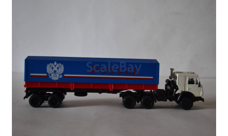Камаз 5410 с п.пр тент Россия синий, каб.бел, масштабная модель, Элекон, 1:43, 1/43