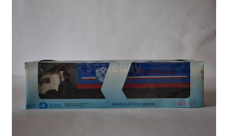 Камаз 5410 с п.пр тент Россия синий, каб.бел, масштабная модель, Элекон, 1:43, 1/43
