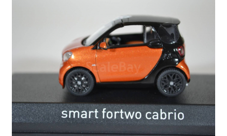 Smart Fortwo Cabrio (А453) 2015 OrangeBlack Gloss, масштабная модель, Norev, scale43