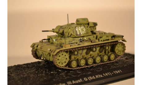 PZ.KPFW.III AUSF.G (Sd.Kfz.141) 21. Panzerdivision 1941, масштабная модель, scale72, Altaya