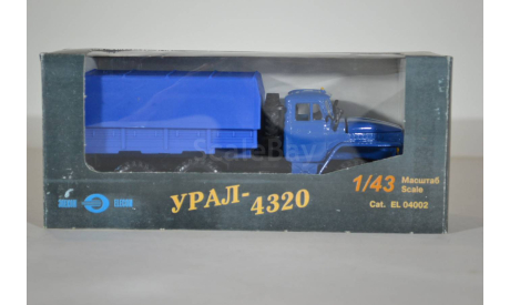 Урал  4320 бортовой с тентом, синий, масштабная модель, Элекон, 1:43, 1/43