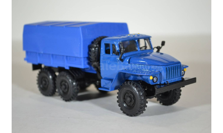 Урал  4320 бортовой с тентом, синий, масштабная модель, Элекон, 1:43, 1/43