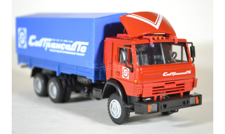 КамАЗ 53212 Совт-авто (каб красн тент синий), масштабная модель, АРЕК (Элекон), scale43