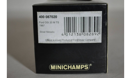 Ford OSi 20M TS 1969 (020), сборная модель автомобиля, Minichamps, scale43